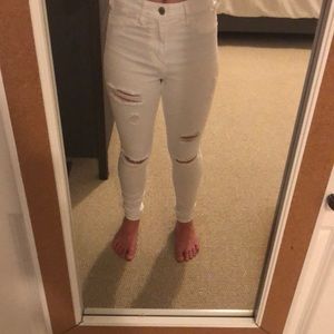 white ripped jeans